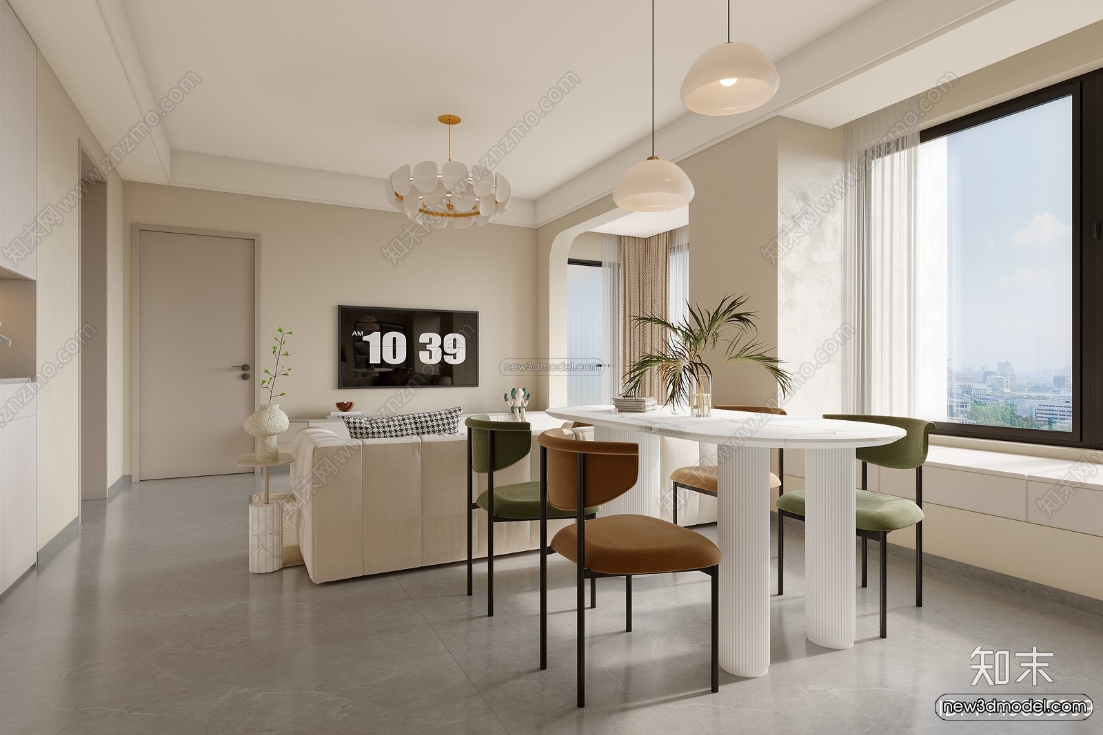 Modern Style Interior 3D Blocks and 3D Models – Living Room 3D Scene – 288 – CORONA - thumbnail 2