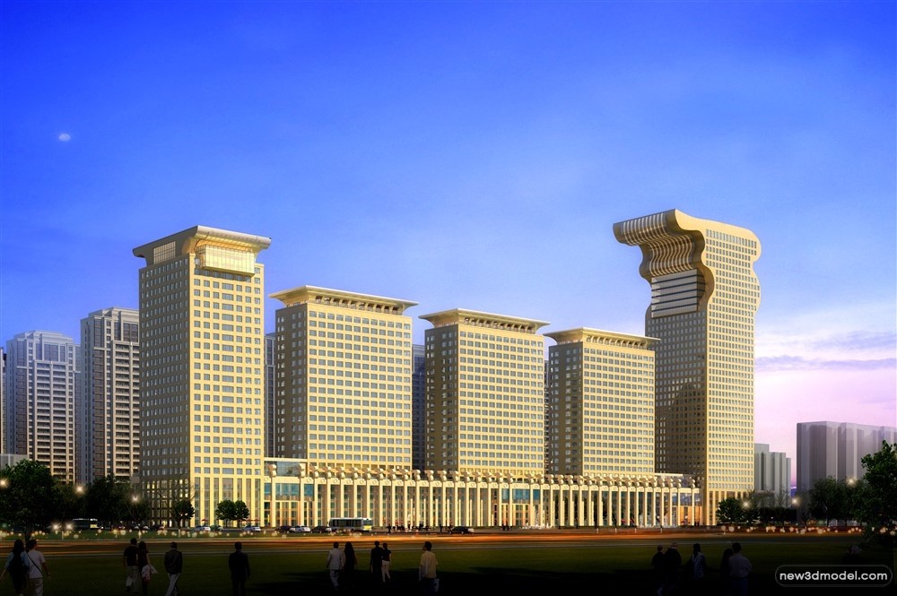 3D Models of Commercial Building – Exterior 3D Scenes – 308 – VRAY - thumbnail 2