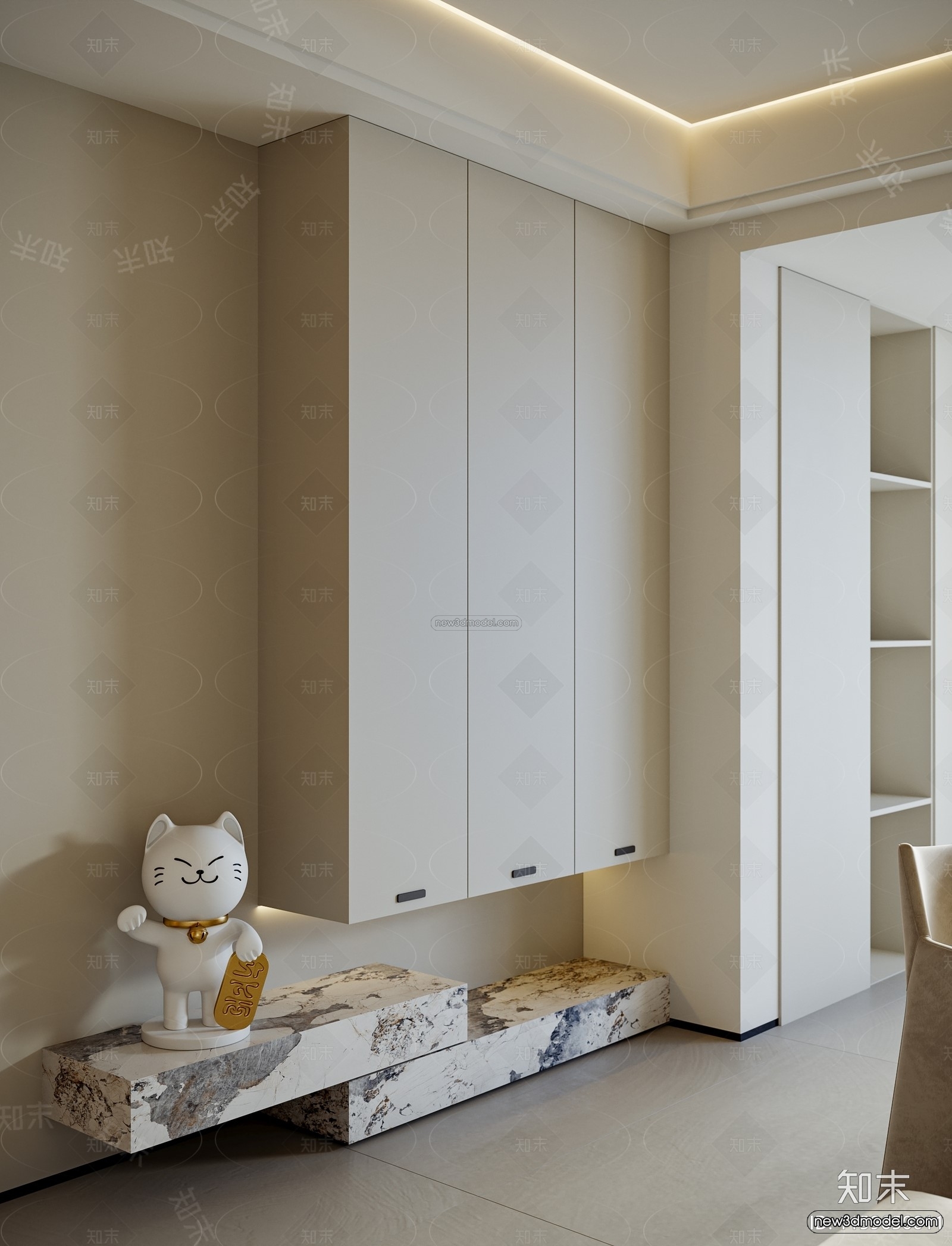 Modern Style Interior 3D Blocks and 3D Models – Living Room 3D Scene – 289 – CORONA - thumbnail 4