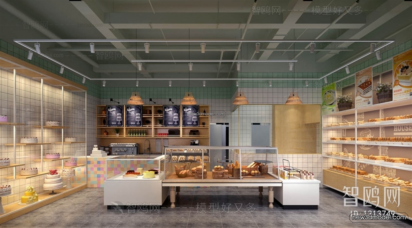 Restaurant and Fastfood 3D Scene – 3D Blocks – 149 – VRAY - thumbnail 2