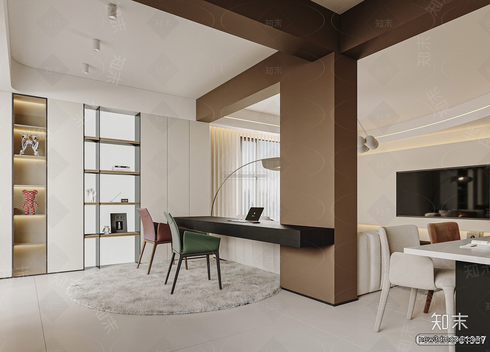 Modern Style Interior 3D Blocks and 3D Models – Living Room 3D Scene – 290 – CORONA - thumbnail 4