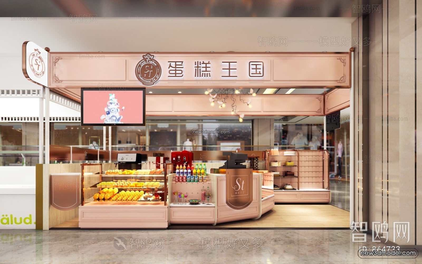 Restaurant and Fastfood 3D Scene – 3D Blocks – 151 – VRAY - thumbnail 2