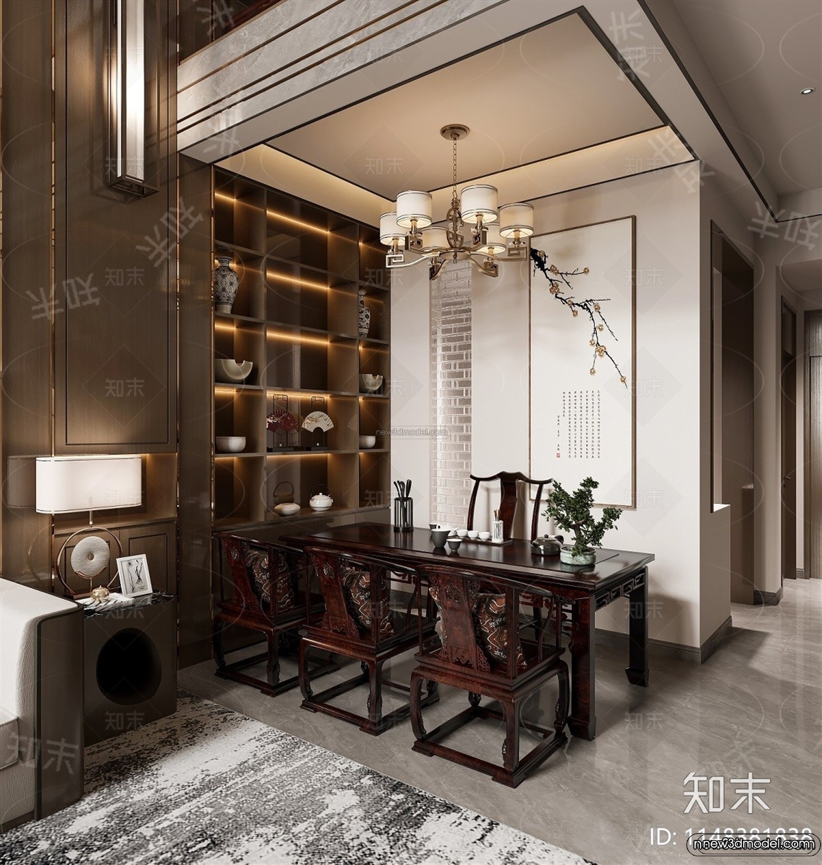 Modern Style Interior 3D Blocks and 3D Models – Living Room 3D Scene – 062 – CORONA - thumbnail 2