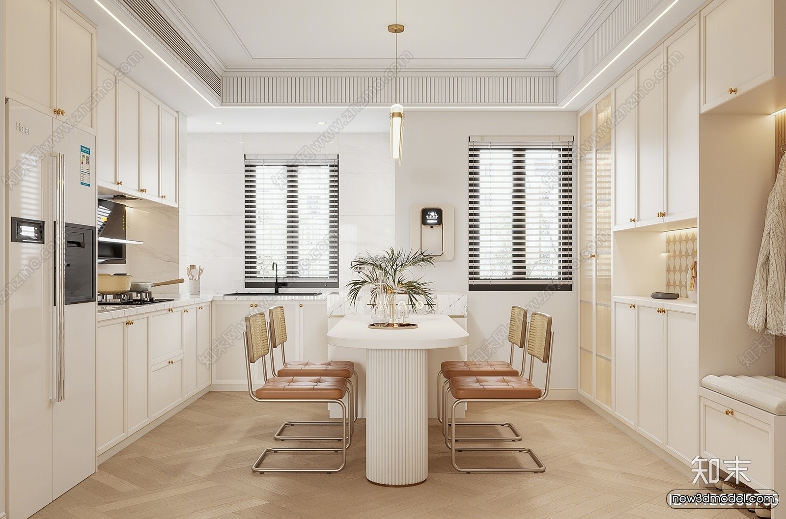 Cream Style Interior 3D Blocks – Living Room 3D Model – 062 – VRAY - thumbnail 4