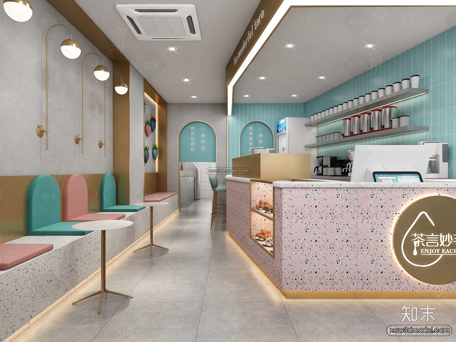 Restaurant and Fastfood 3D Scene – 3D Blocks – 007 – VRAY - thumbnail 4