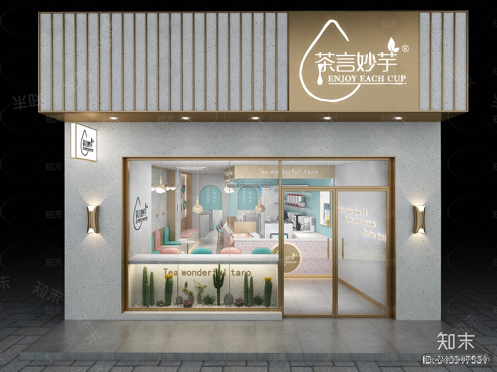 Restaurant and Fastfood 3D Scene – 3D Blocks – 007 – VRAY - thumbnail 3