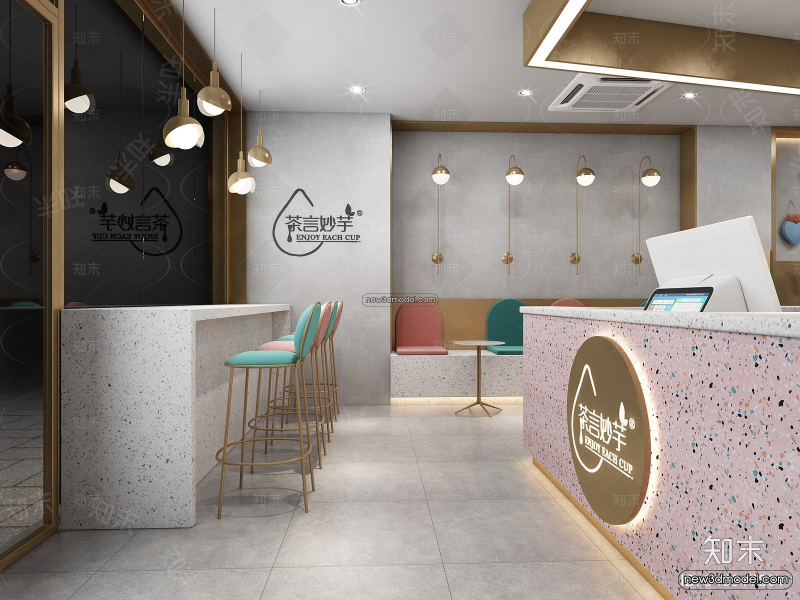 Restaurant and Fastfood 3D Scene – 3D Blocks – 007 – VRAY - thumbnail 2