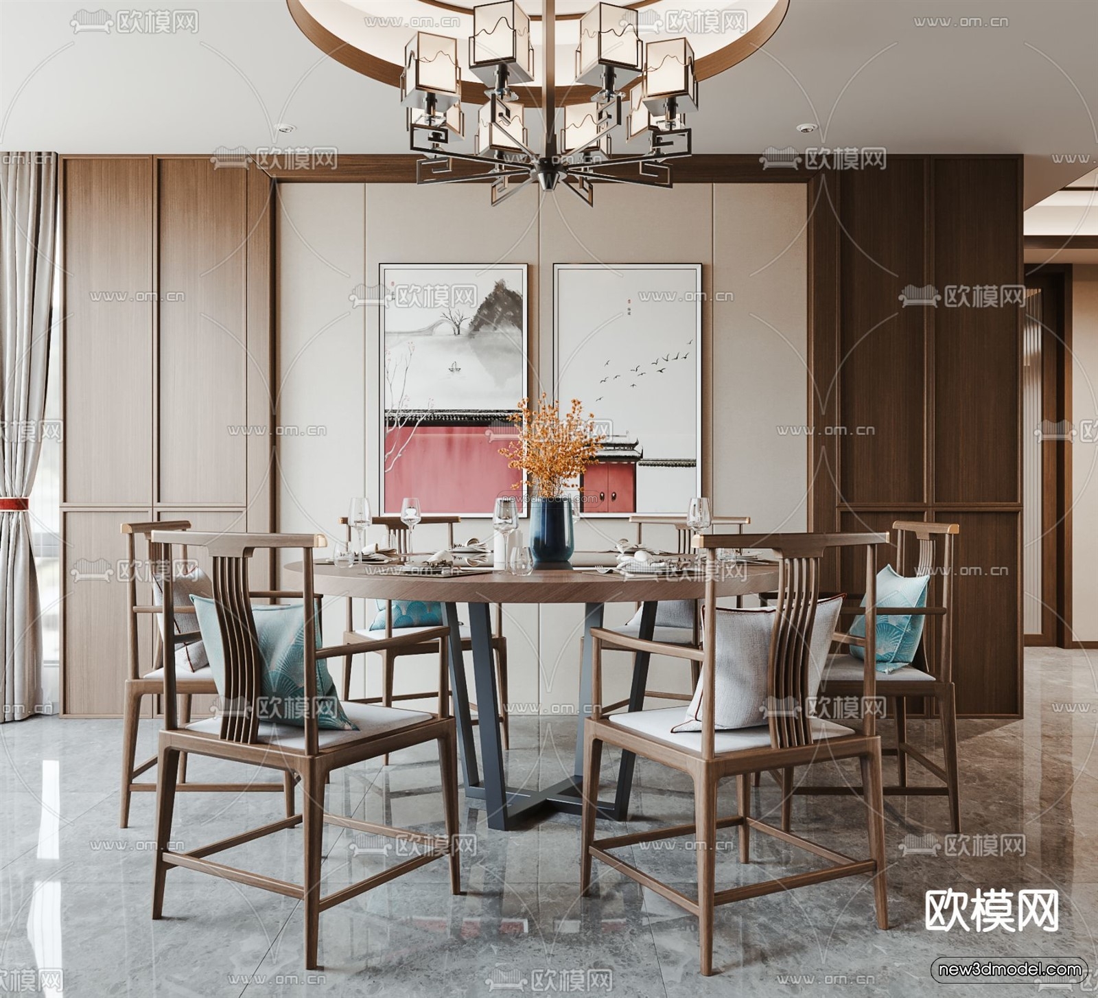 Modern Style Interior 3D Blocks and 3D Models – Living Room 3D Scene – 299 – CORONA - thumbnail 2