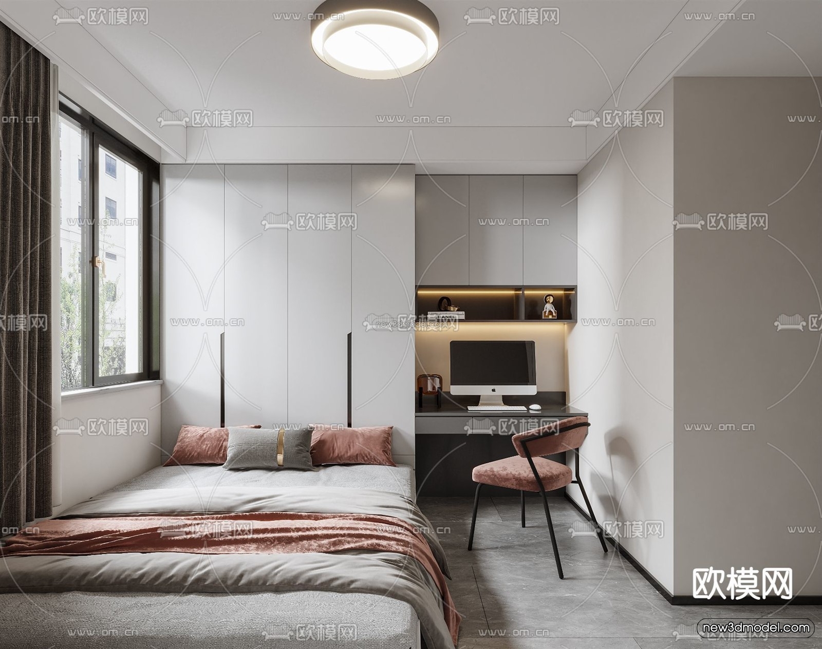 Modern Style Interior 3D Blocks and 3D Models – Living Room 3D Scene – 302 – CORONA - thumbnail 2