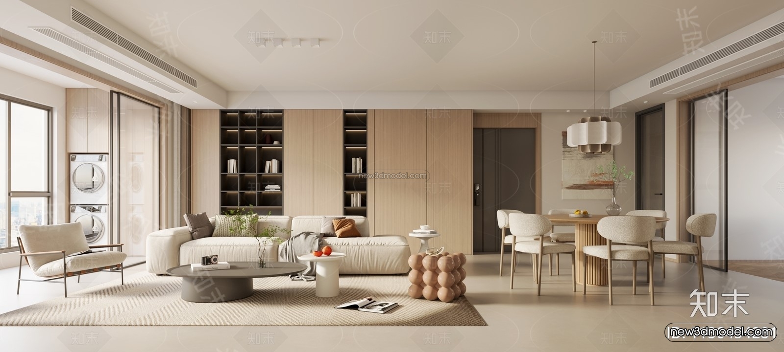 Modern Style Interior 3D Blocks and 3D Models – Living Room 3D Scene – 003 – CORONA - thumbnail 2