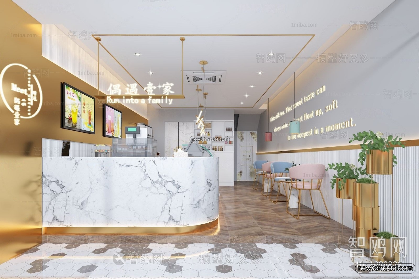 Restaurant and Fastfood 3D Scene – 3D Blocks – 015 – VRAY - thumbnail 4