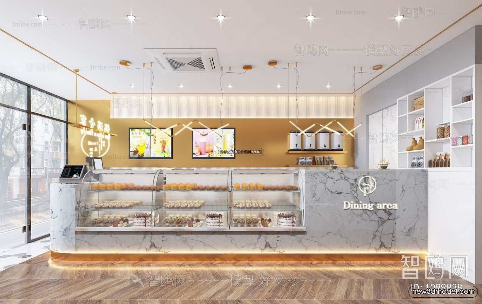 Restaurant and Fastfood 3D Scene – 3D Blocks – 015 – VRAY - thumbnail 3