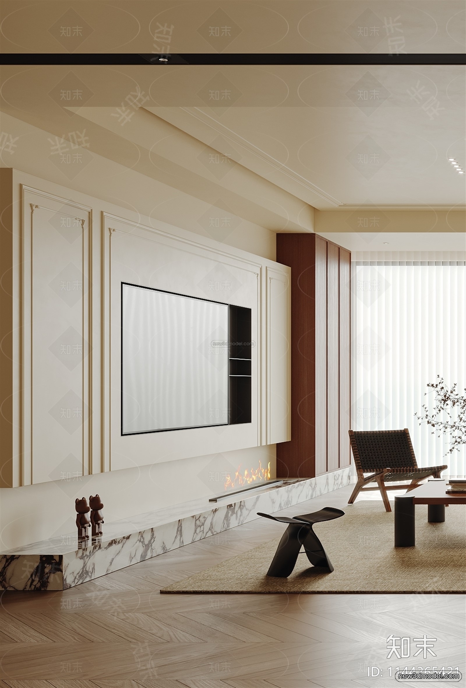 Modern Style Interior 3D Blocks and 3D Models – Living Room 3D Scene – 006 – CORONA - thumbnail 2