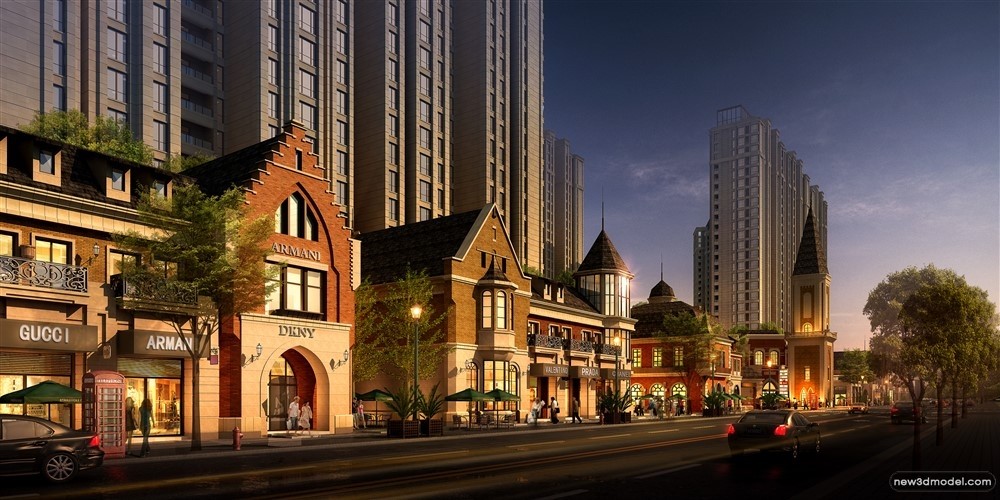 3D Models of Commercial Building – Exterior 3D Scenes – 988 – VRAY - thumbnail 2