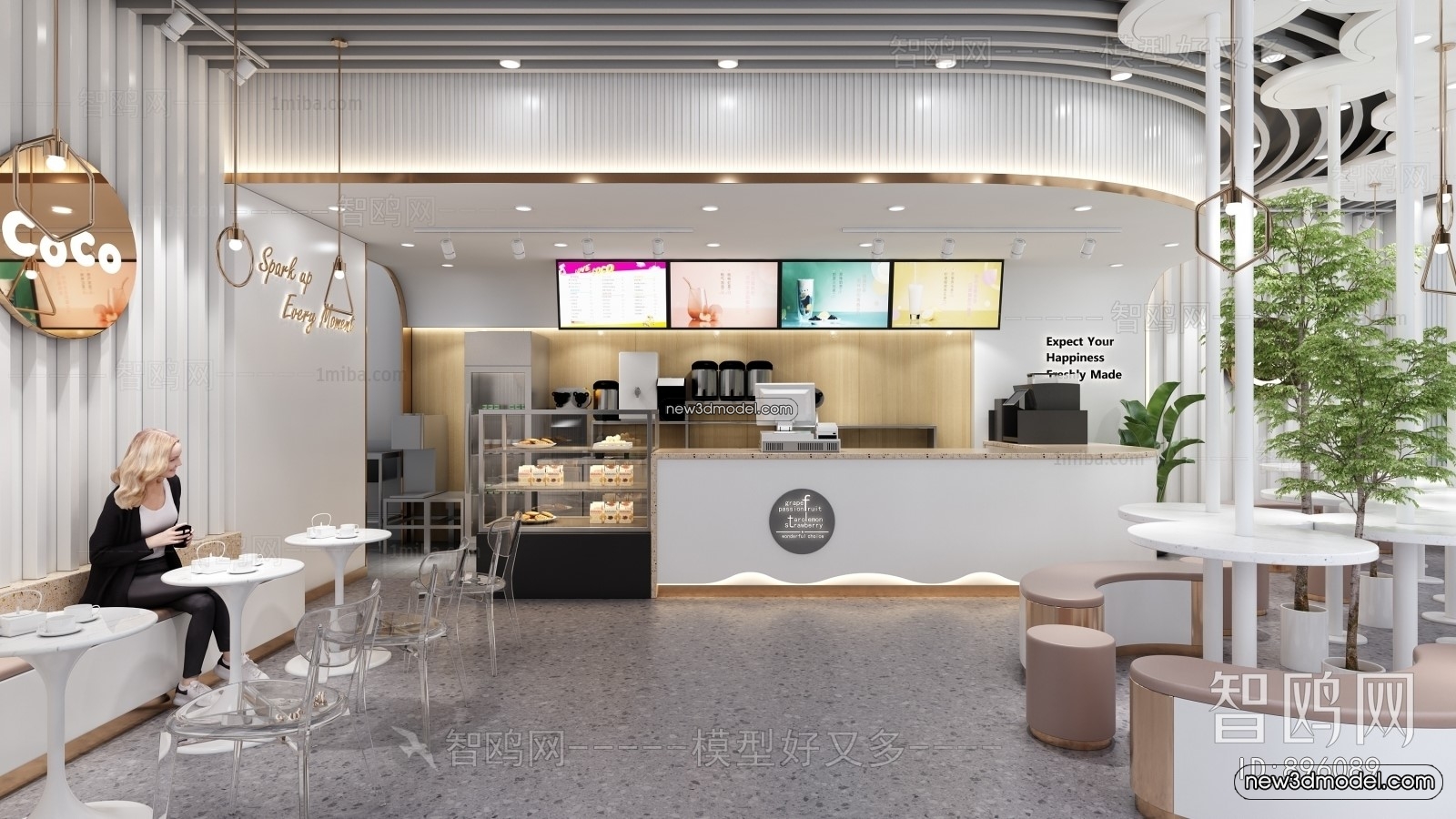 Restaurant and Fastfood 3D Scene – 3D Blocks – 027 – VRAY - thumbnail 3