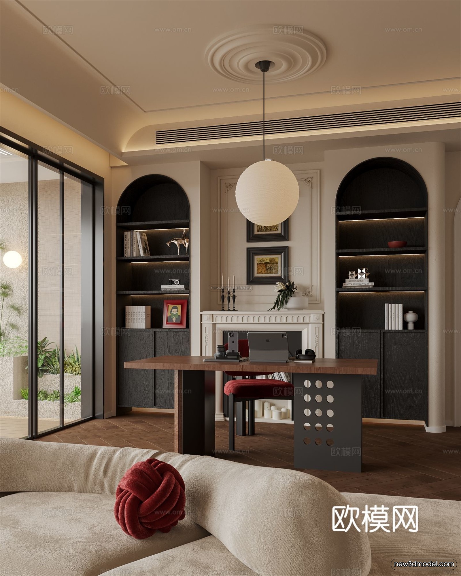 Modern Style Interior 3D Blocks and 3D Models – Living Room 3D Scene – 306 – CORONA - thumbnail 4