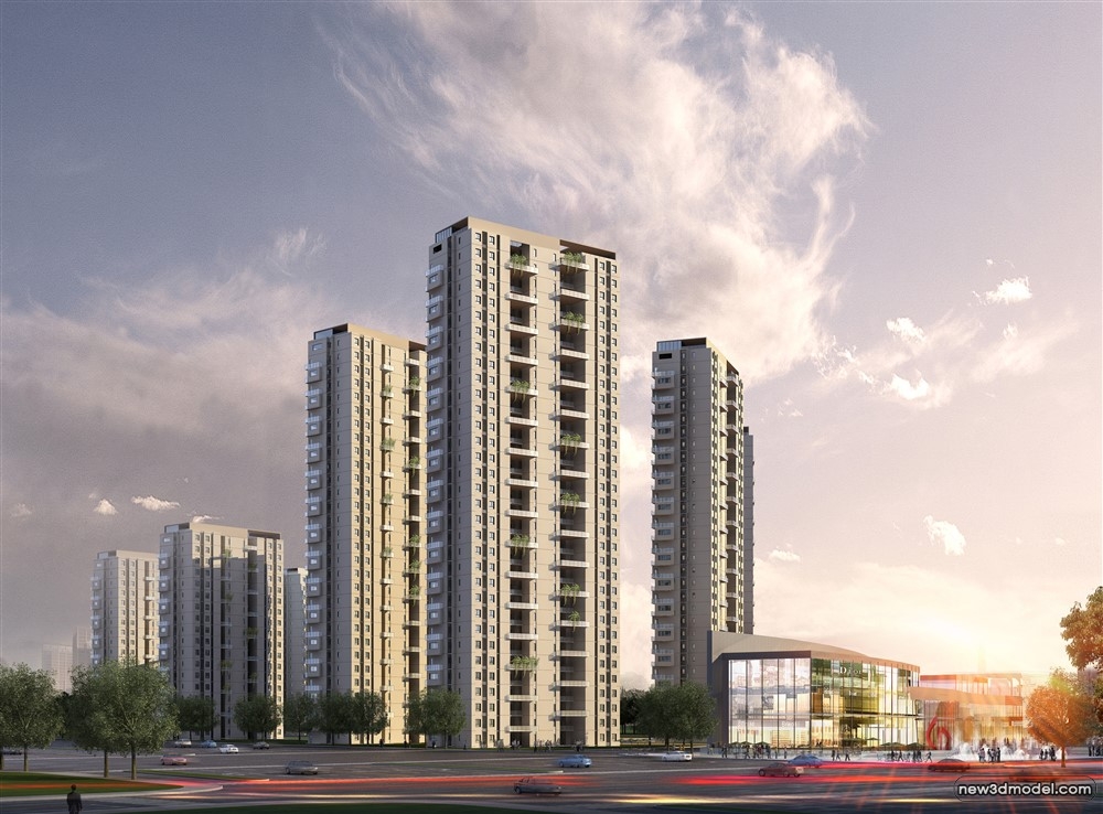 3D Models of Commercial Building – Exterior 3D Scenes – 509 – VRAY - thumbnail 4