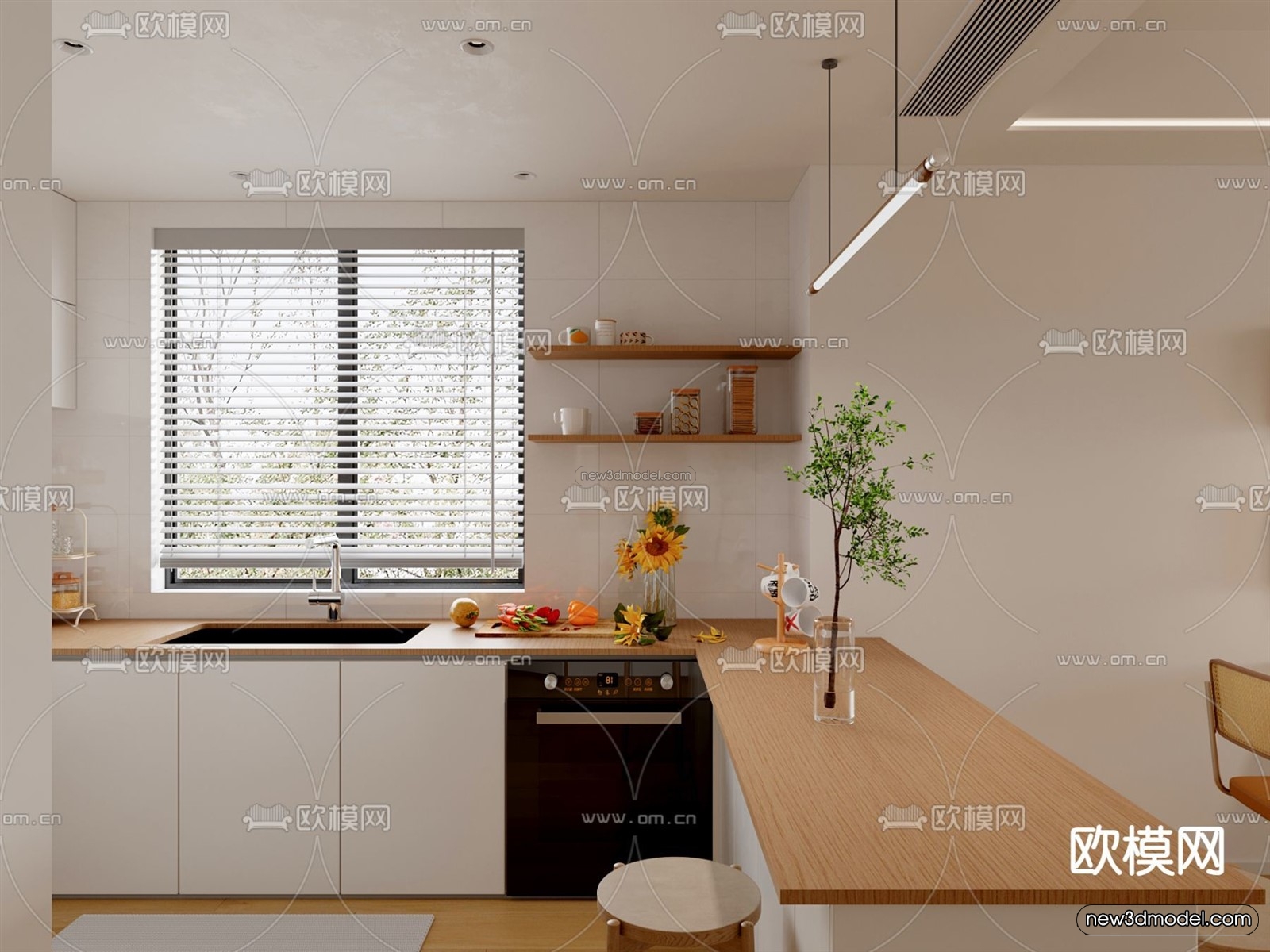 Modern Style Interior 3D Blocks and 3D Models – Living Room 3D Scene – 053 – CORONA - thumbnail 2