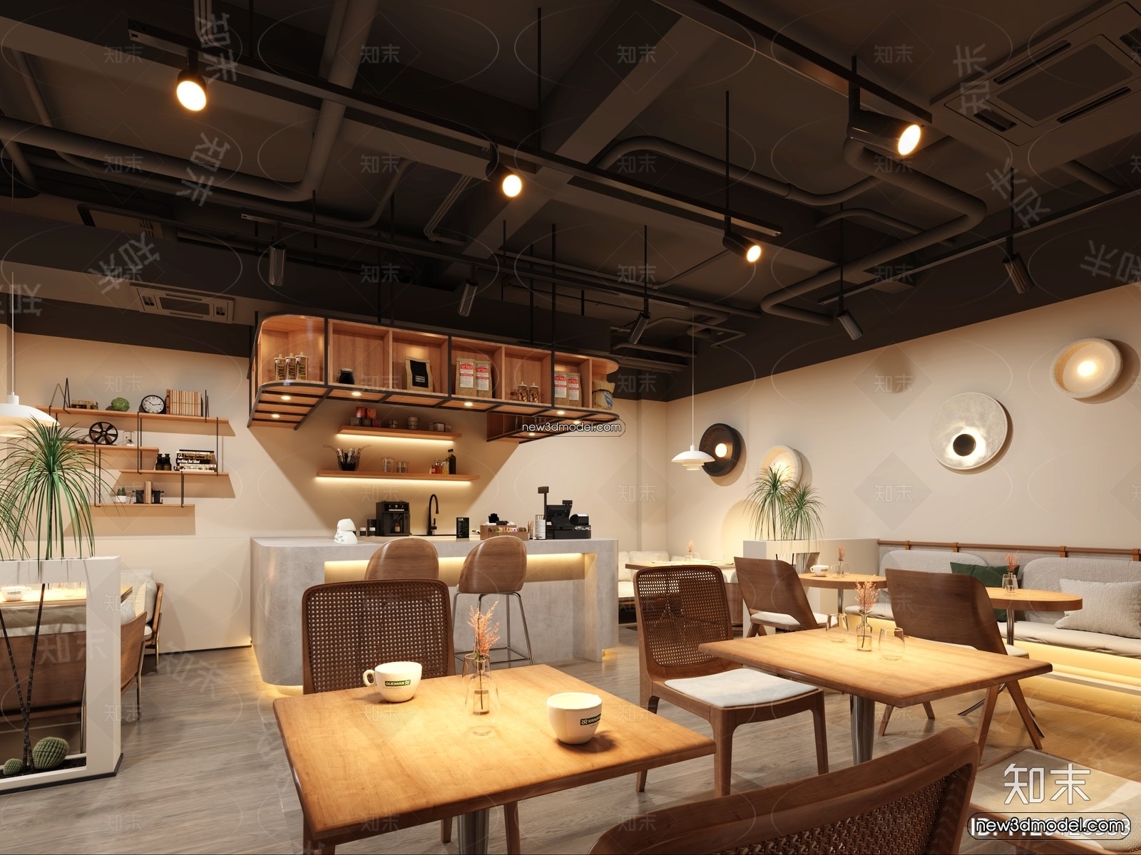Restaurant and Fastfood 3D Scene – 3D Blocks – 032 – VRAY - thumbnail 2