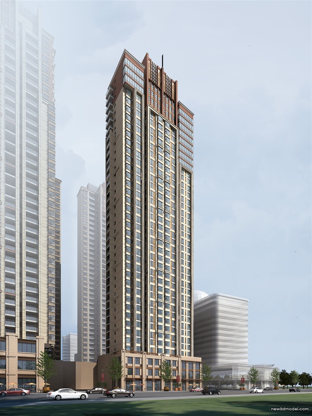 3D Models of Commercial Building – Exterior 3D Scenes – 508 – VRAY - thumbnail 3