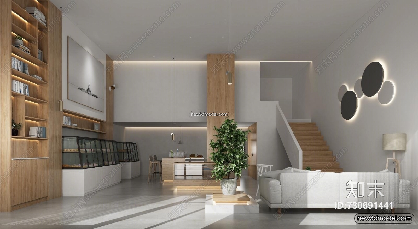 Restaurant and Fastfood 3D Scene – 3D Blocks – 036 – VRAY - thumbnail 2