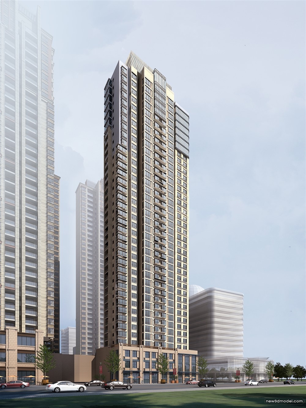 3D Models of Commercial Building – Exterior 3D Scenes – 508 – VRAY - thumbnail 4