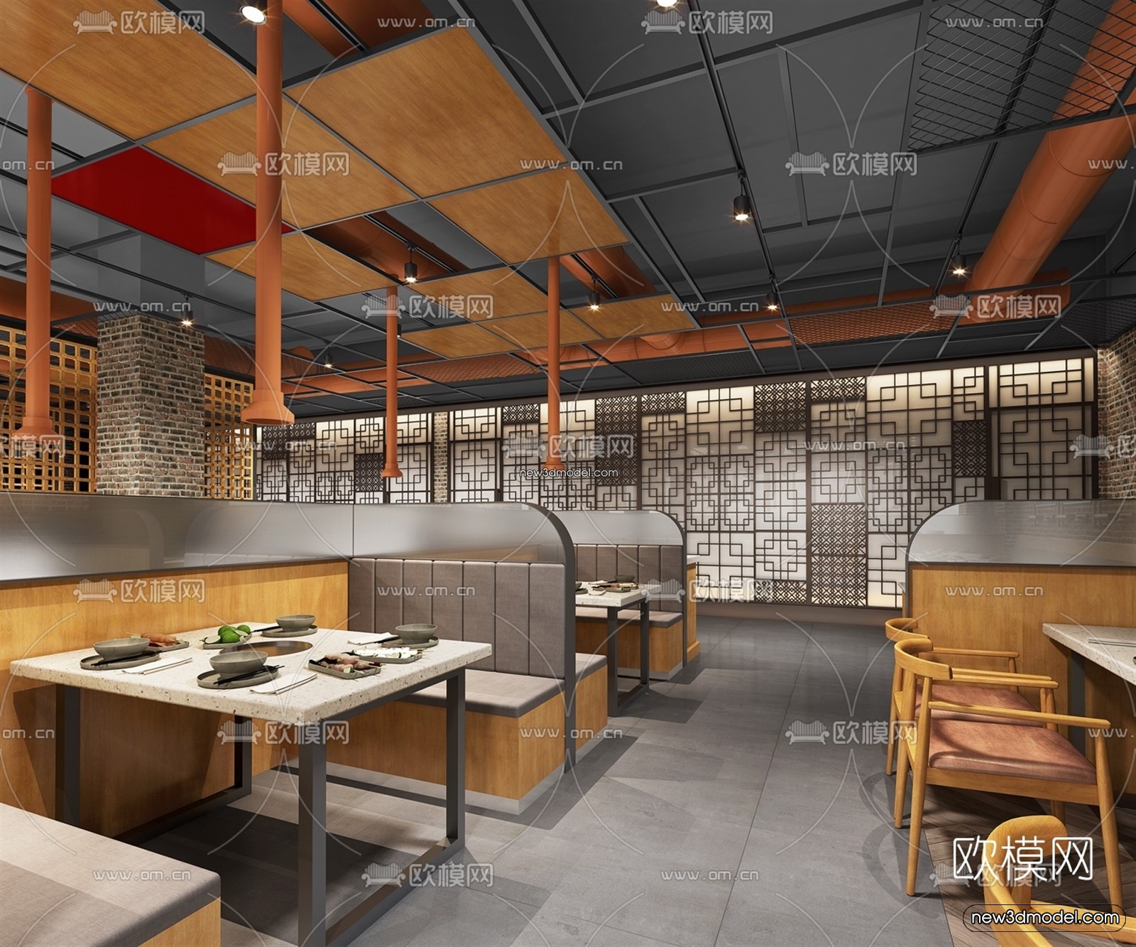 Restaurant and Fastfood 3D Scene – 3D Blocks – 049 – VRAY - thumbnail 3