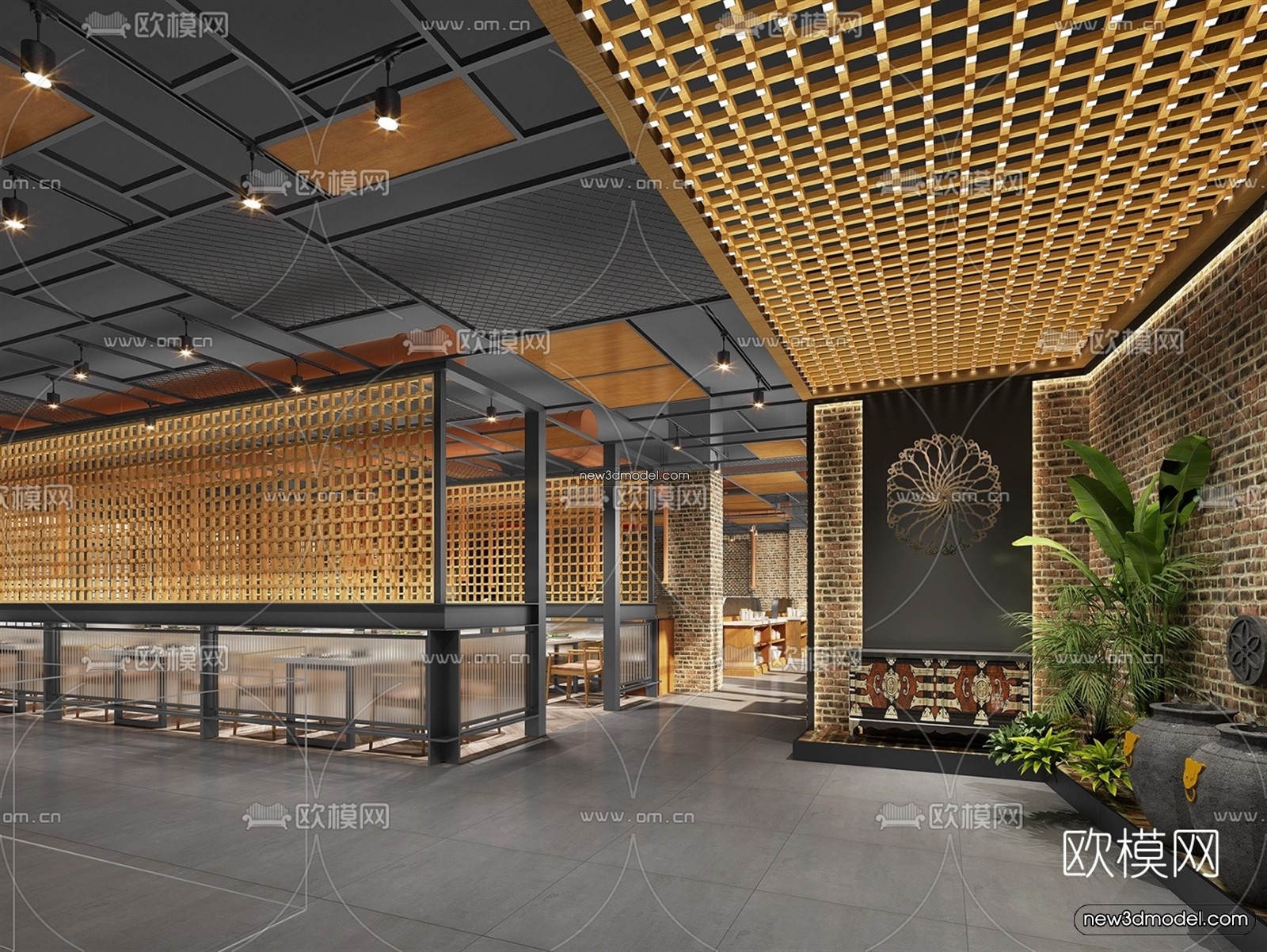 Restaurant and Fastfood 3D Scene – 3D Blocks – 049 – VRAY - thumbnail 2