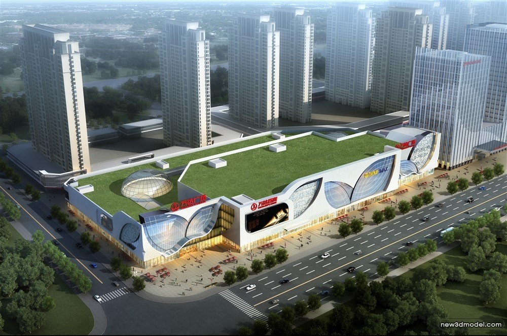 3D Models of Commercial Building – Exterior 3D Scenes – 1002 – VRAY - thumbnail 3