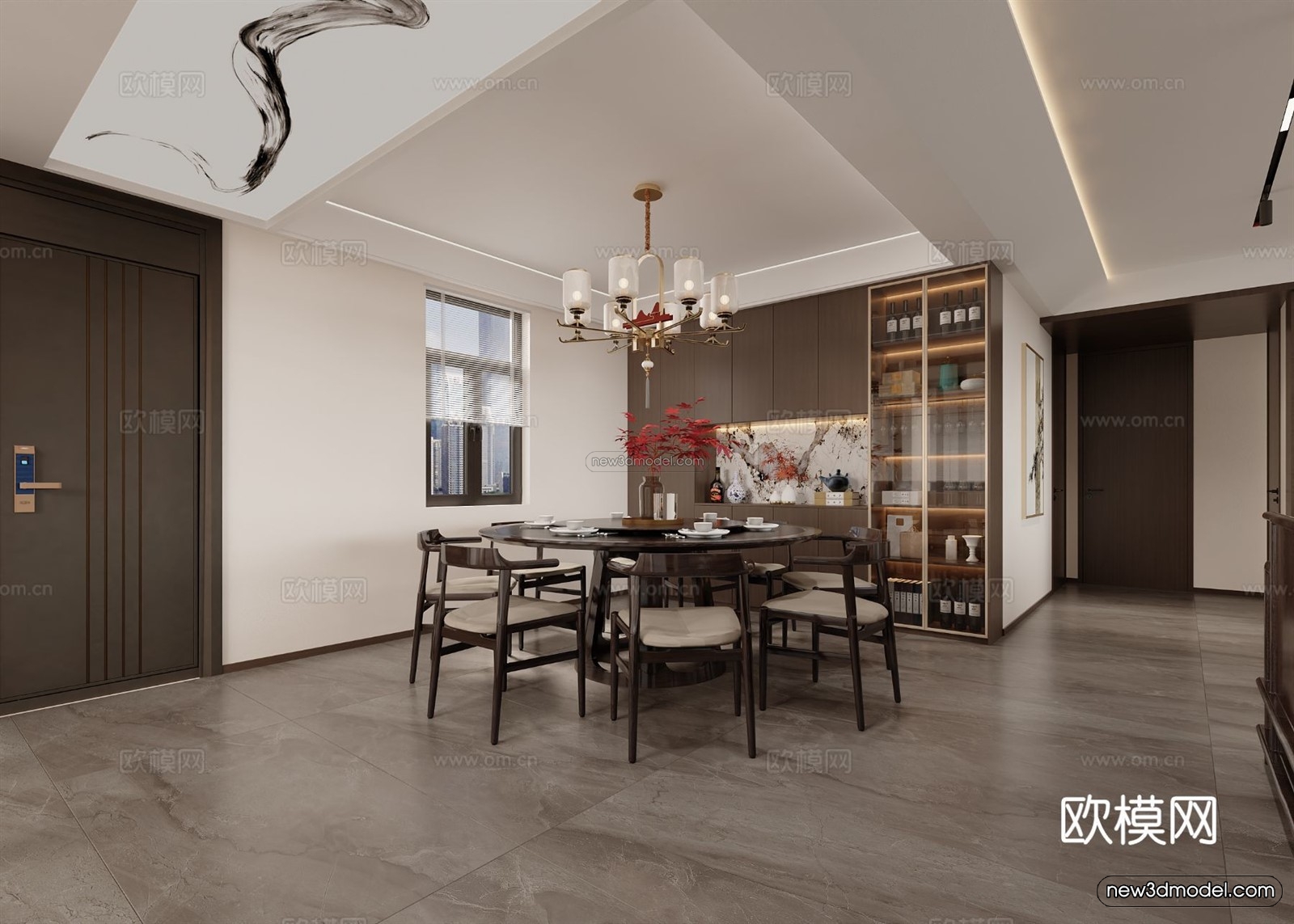 Modern Style Interior 3D Blocks and 3D Models – Living Room 3D Scene – 314 – CORONA - thumbnail 3