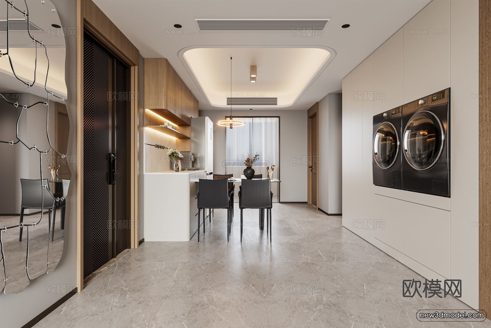 Modern Style Interior 3D Blocks and 3D Models – Living Room 3D Scene – 317 – CORONA - thumbnail 4