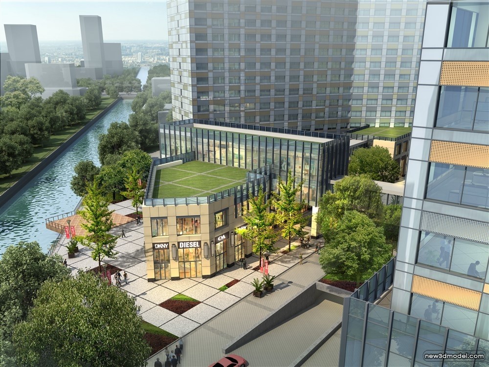 3D Models of Commercial Building – Exterior 3D Scenes – 994 – VRAY - thumbnail 3