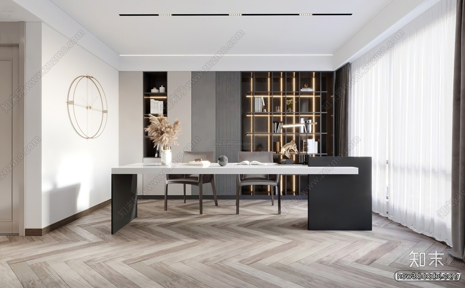 Modern Style Interior 3D Blocks – Living Room 3D Model – 105 – VRAY - thumbnail 4