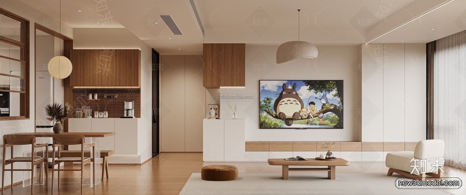 Modern Style Interior 3D Blocks and 3D Models – Living Room 3D Scene – 152 – CORONA - thumbnail 2