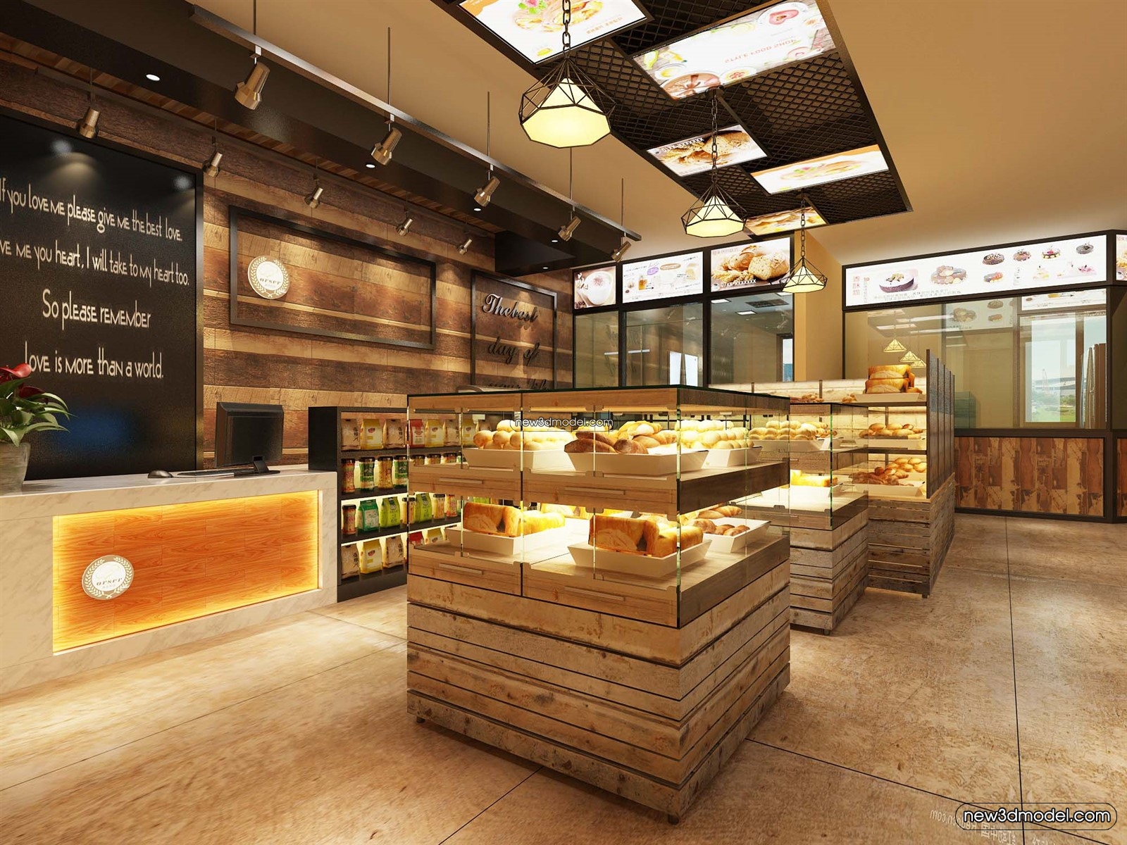 Restaurant and Fastfood 3D Scene – 3D Blocks – 055 – VRAY - thumbnail 2