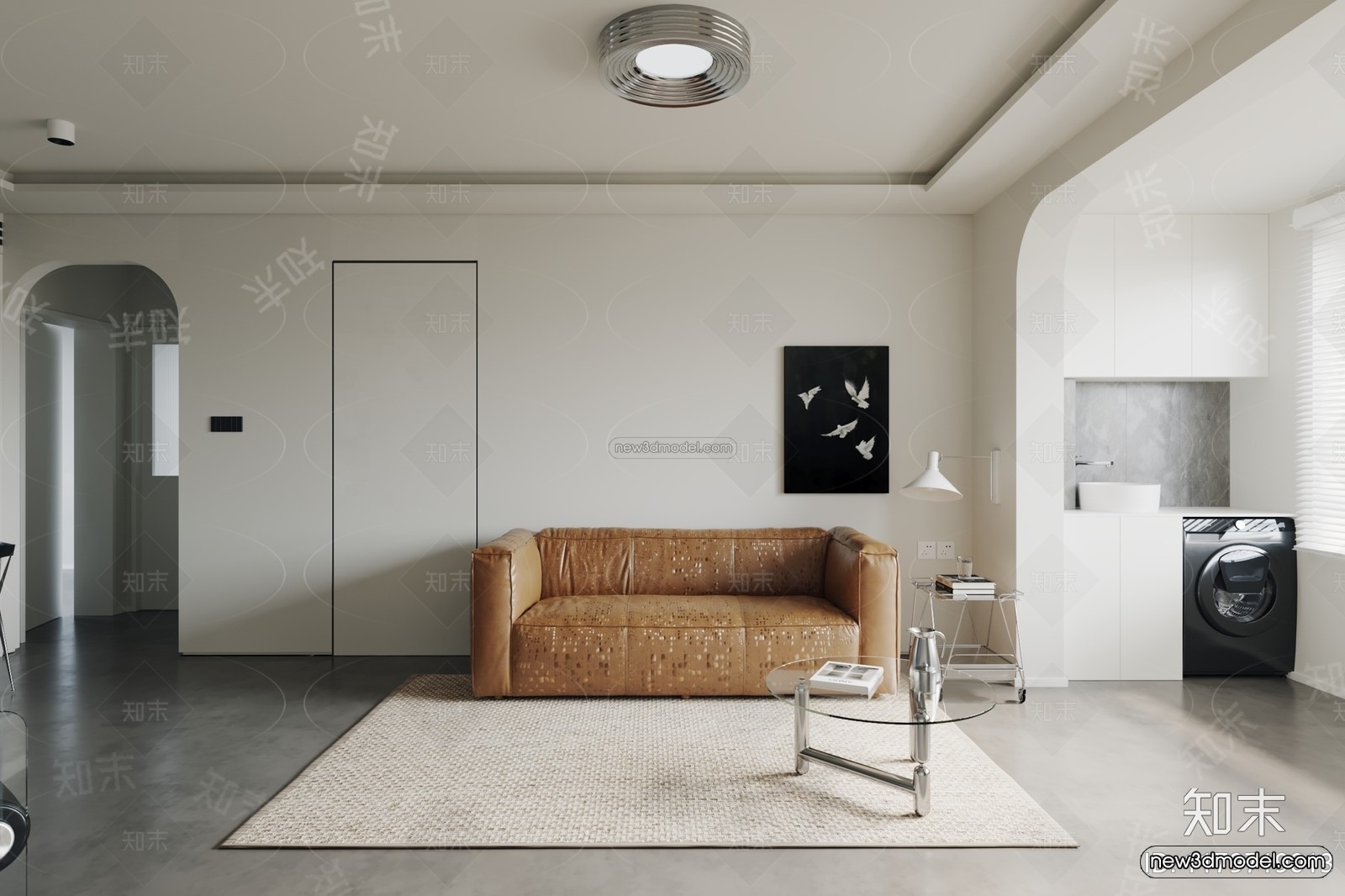 Modern Style Interior 3D Blocks and 3D Models – Living Room 3D Scene – 321 – CORONA - thumbnail 3