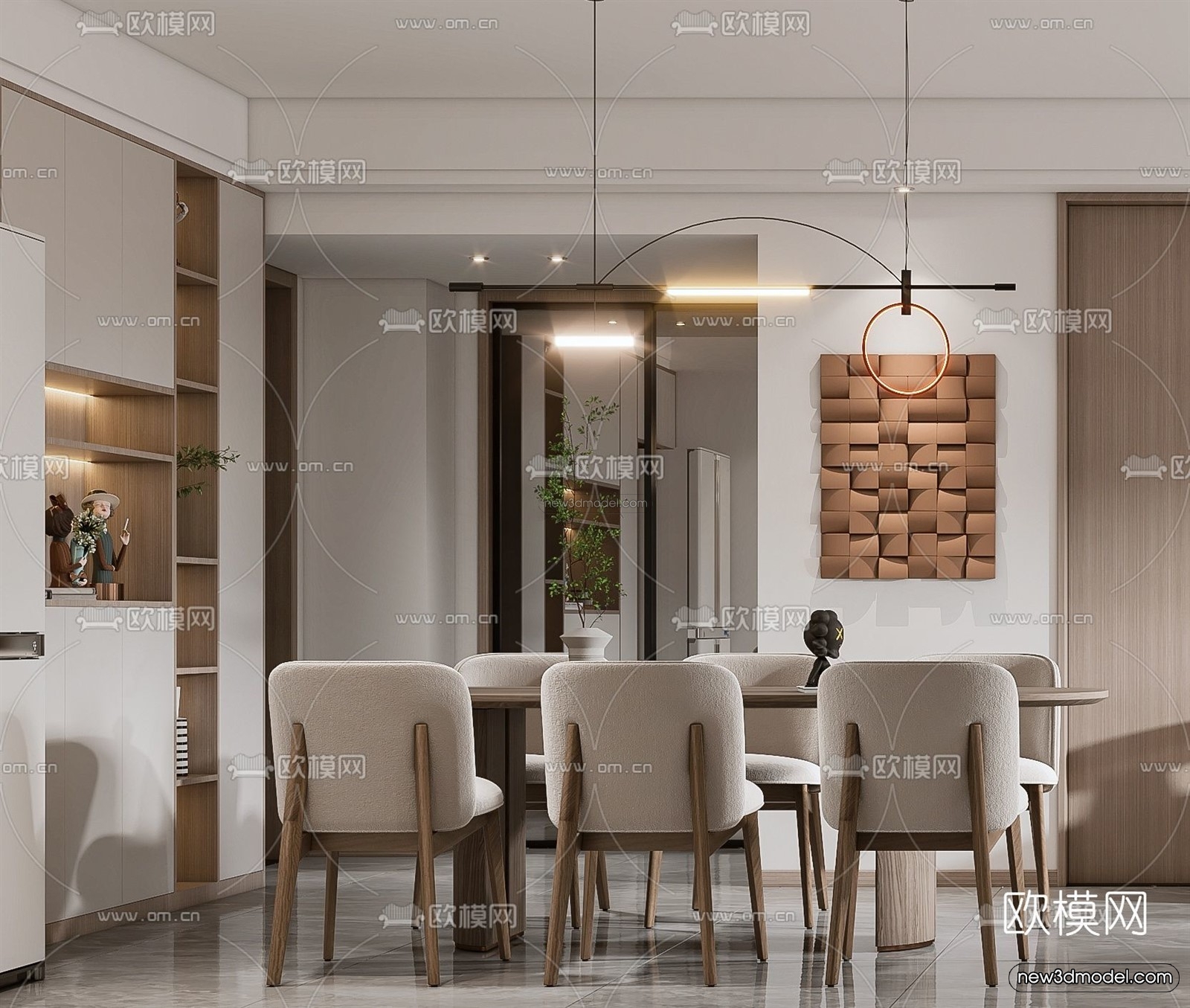 Nordic Style Interior 3D Blocks – Living Room 3D Model – 105 – VRAY - thumbnail 3