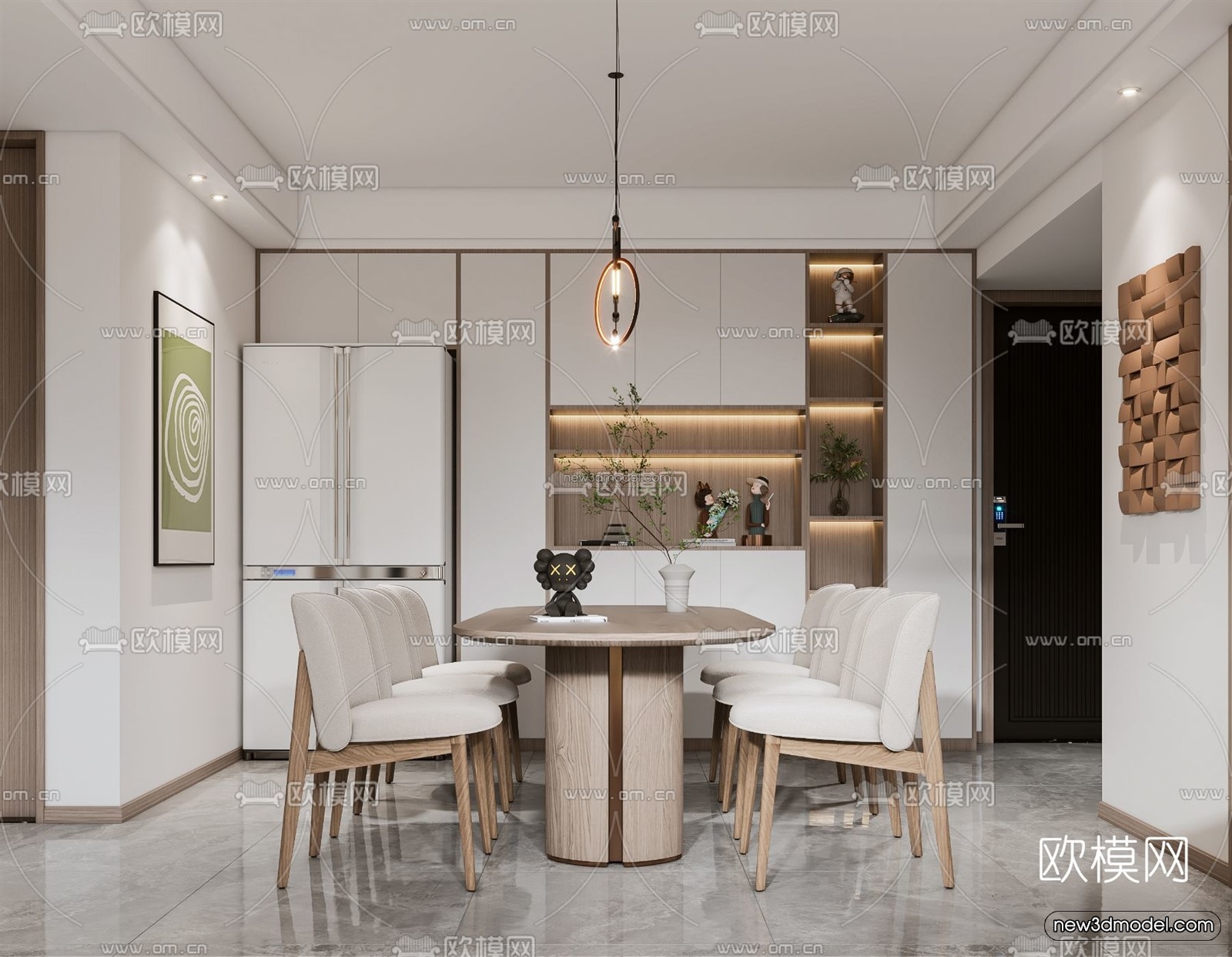 Nordic Style Interior 3D Blocks – Living Room 3D Model – 105 – VRAY - thumbnail 2