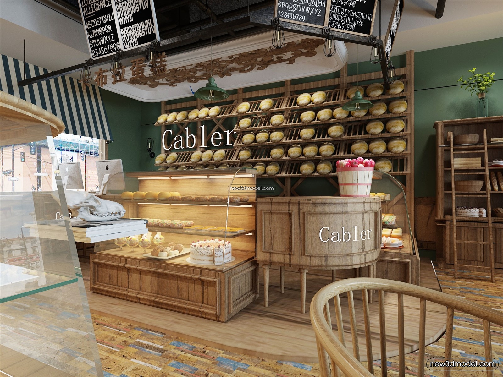 Restaurant and Fastfood 3D Scene – 3D Blocks – 054 – VRAY - thumbnail 3