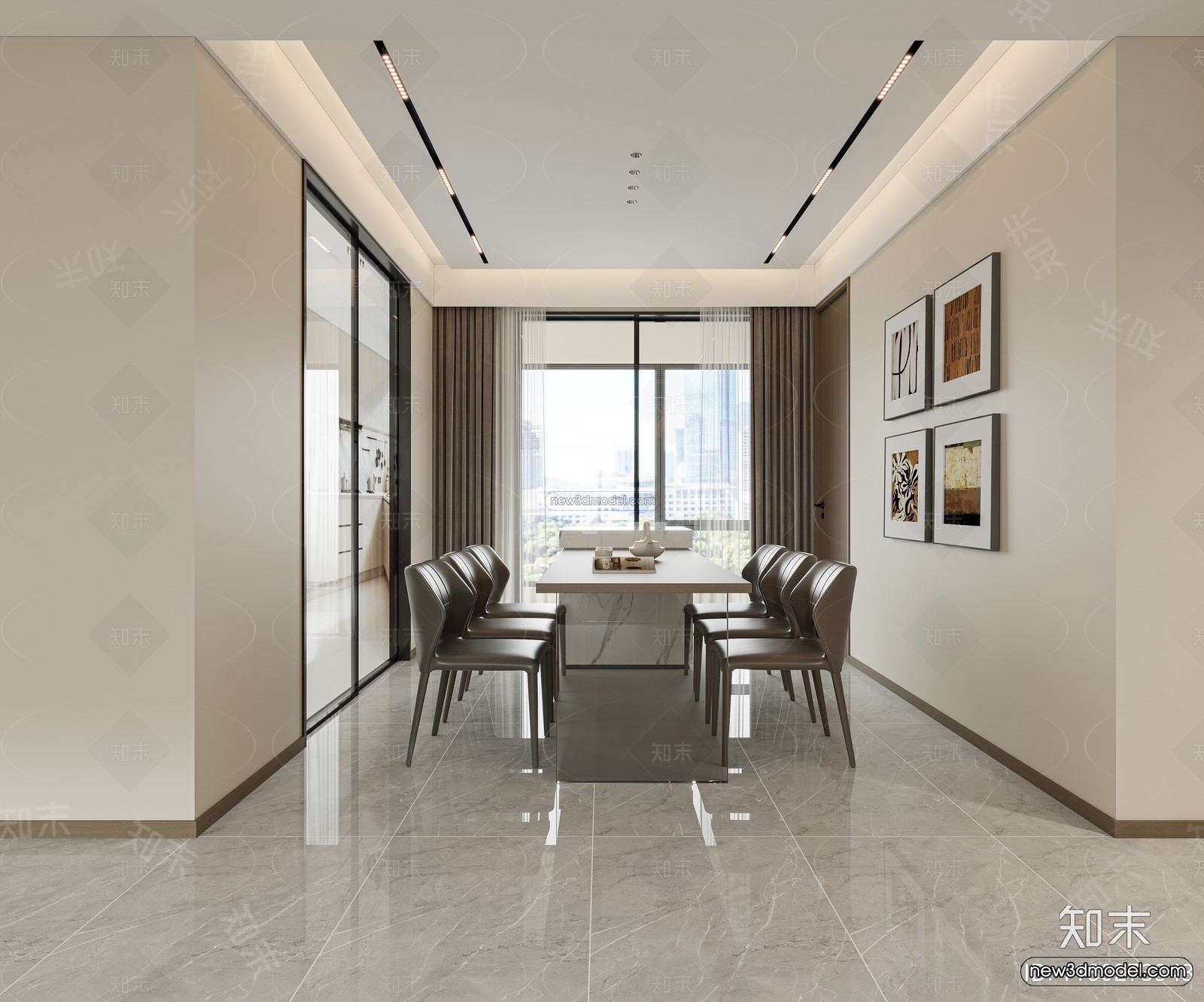 Modern Style Interior 3D Blocks and 3D Models – Living Room 3D Scene – 324 – CORONA - thumbnail 4