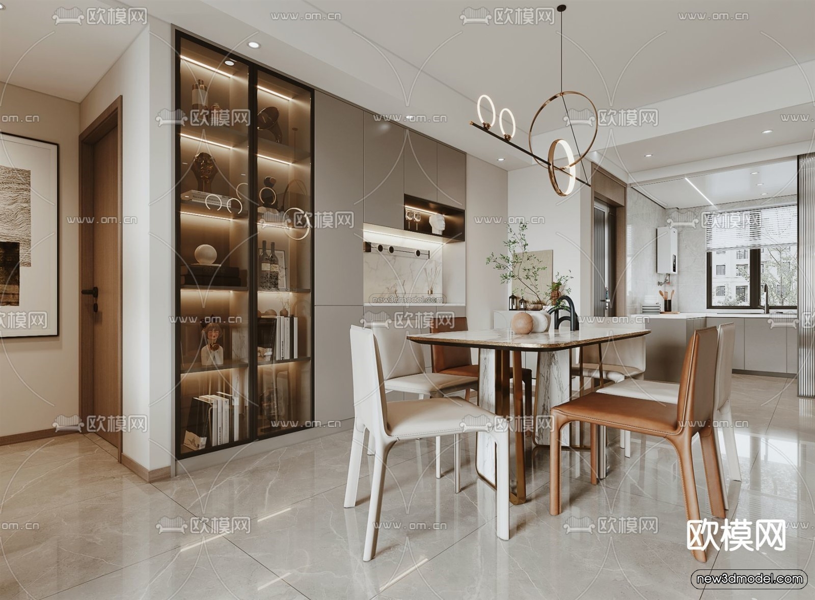 Modern Style Interior 3D Blocks – Living Room 3D Model – 109 – VRAY - thumbnail 4
