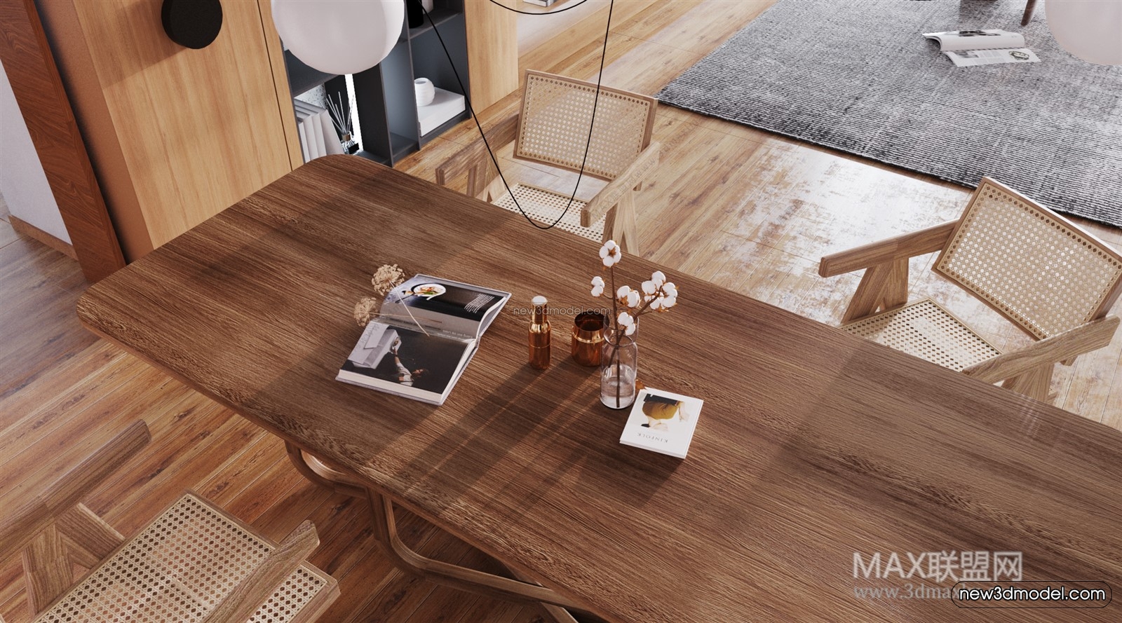 Nordic Style Interior 3D Blocks – Living Room 3D Model – 126 – VRAY - thumbnail 2