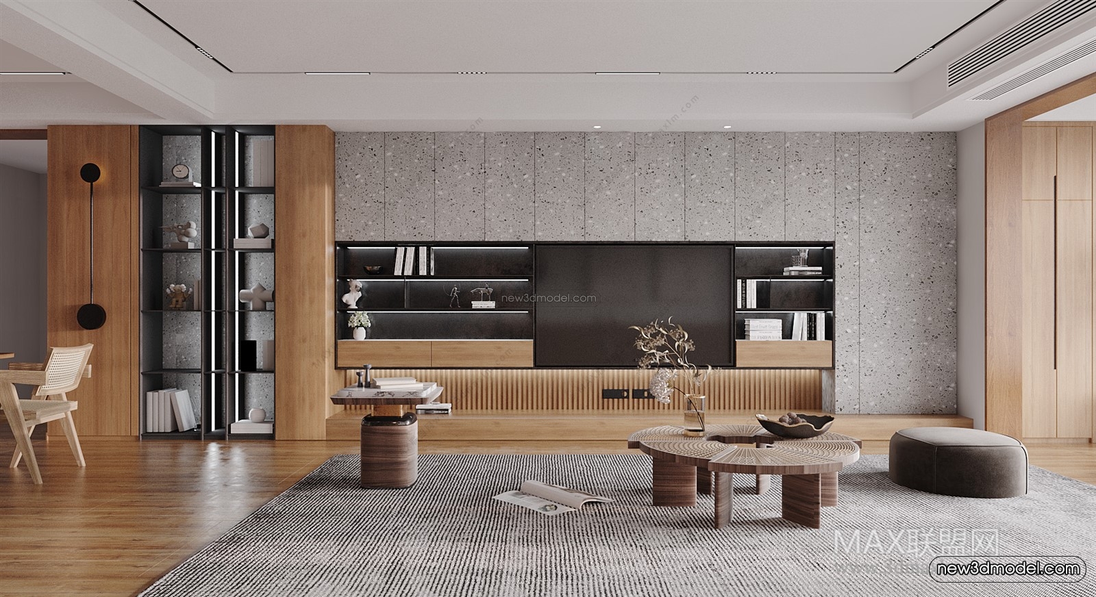 Nordic Style Interior 3D Blocks – Living Room 3D Model – 126 – VRAY - thumbnail 4