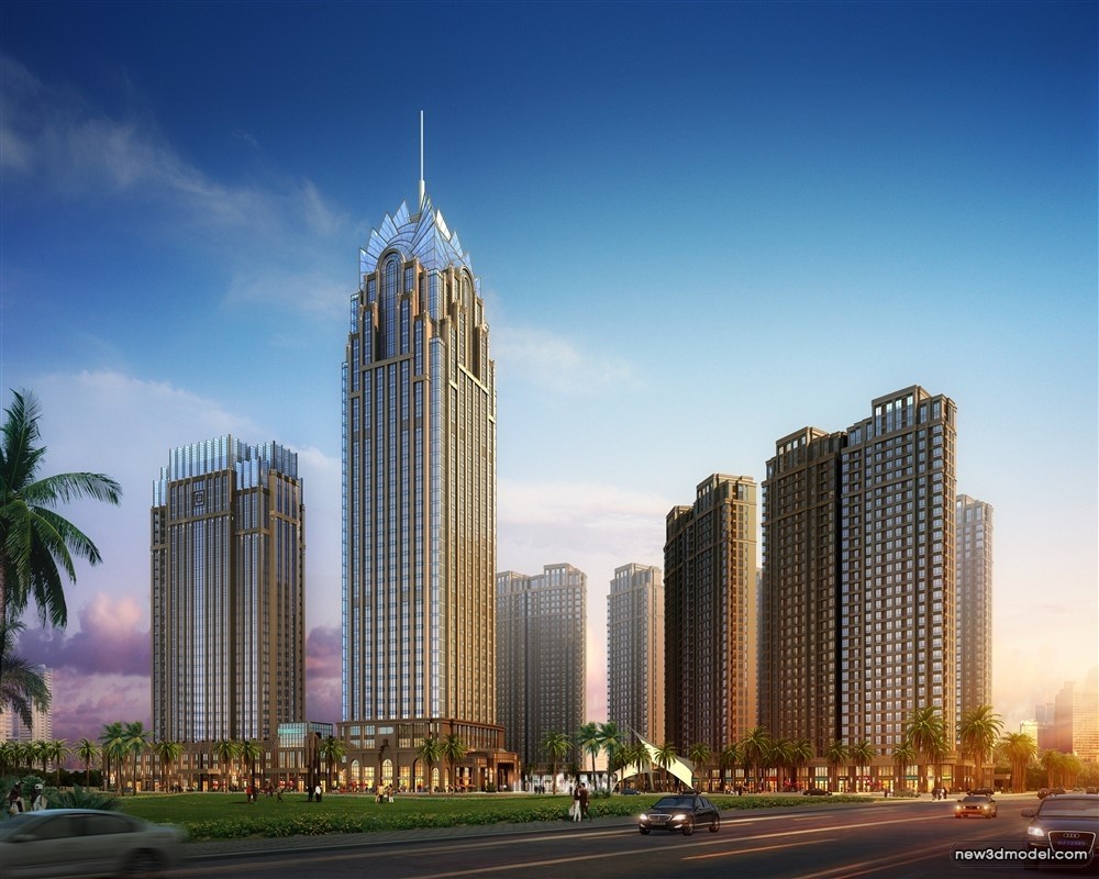 3D Models of Commercial Building – Exterior 3D Scenes – 1008 – VRAY - thumbnail 2