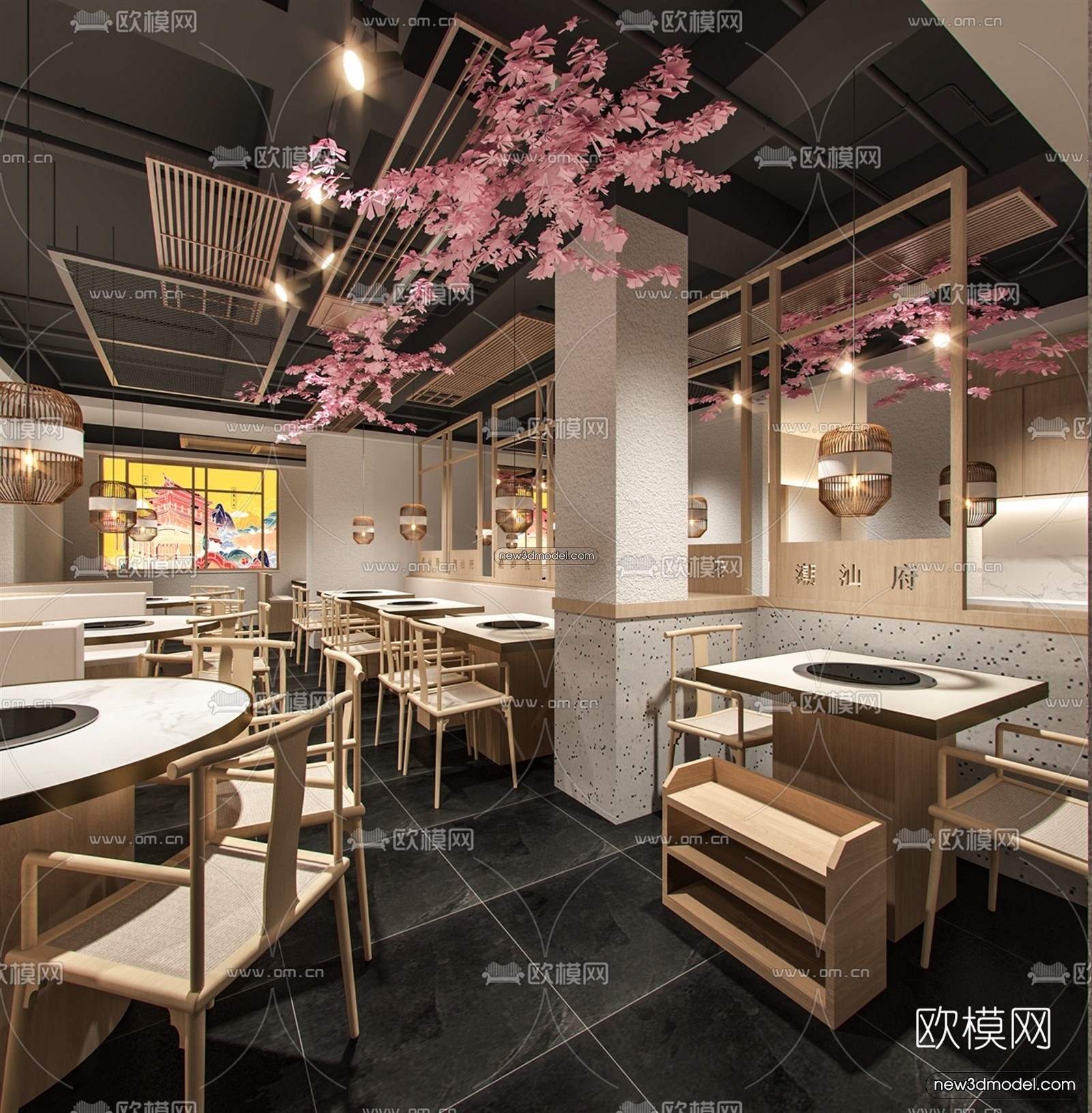 Restaurant and Fastfood 3D Scene – 3D Blocks – 066 – VRAY - thumbnail 3