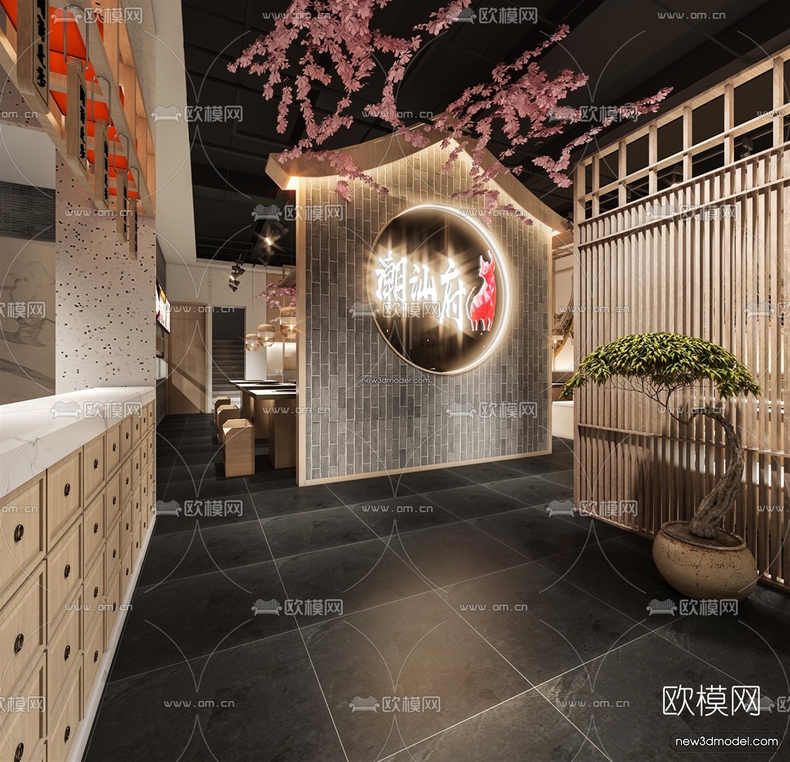 Restaurant and Fastfood 3D Scene – 3D Blocks – 066 – VRAY - thumbnail 2