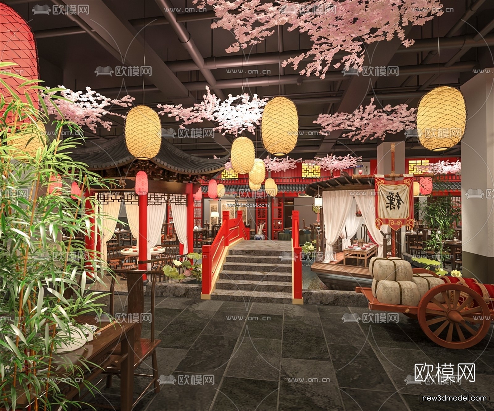 Restaurant and Fastfood 3D Scene – 3D Blocks – 069 – VRAY - thumbnail 2