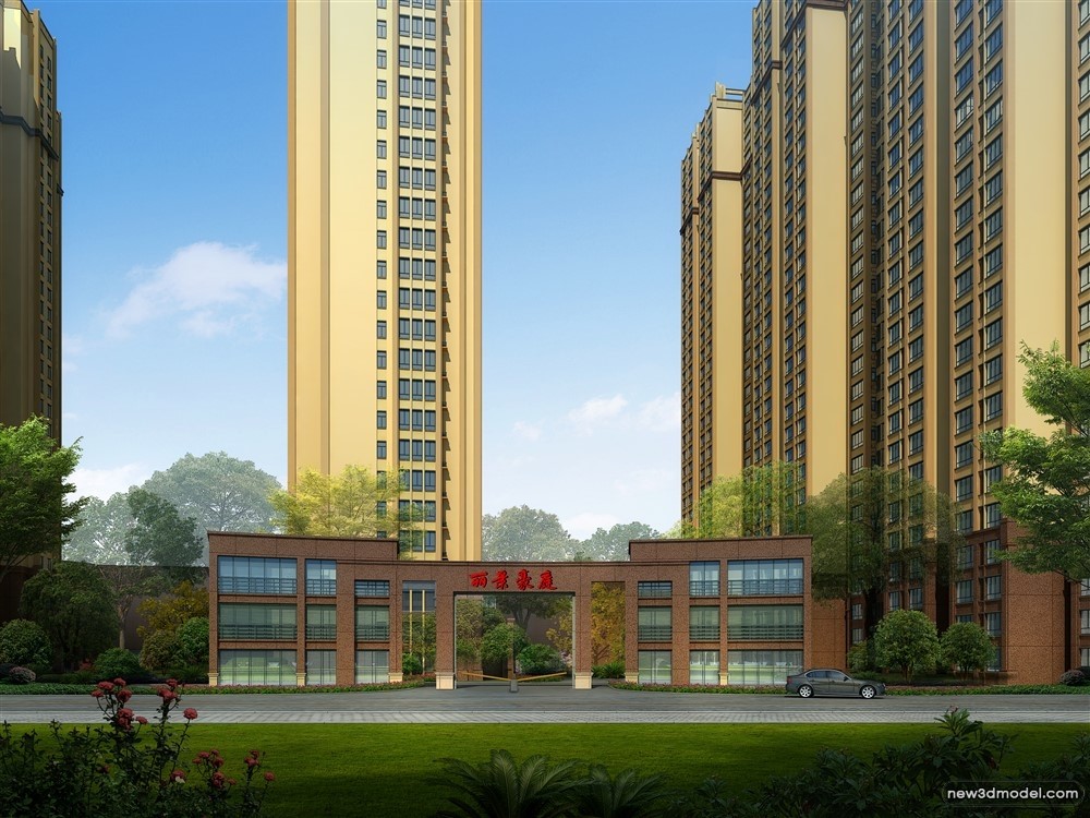 3D Models of Commercial Building – Exterior 3D Scenes – 326 – VRAY - thumbnail 3