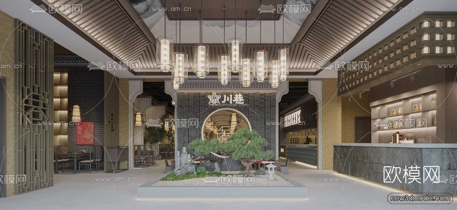 Restaurant and Fastfood 3D Scene – 3D Blocks – 070 – VRAY - thumbnail 3