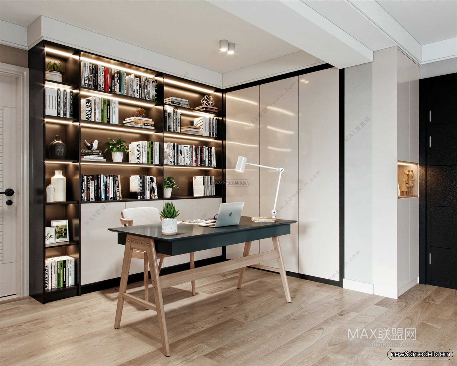 Nordic Style Interior 3D Blocks – Living Room 3D Model – 132 – VRAY - thumbnail 2